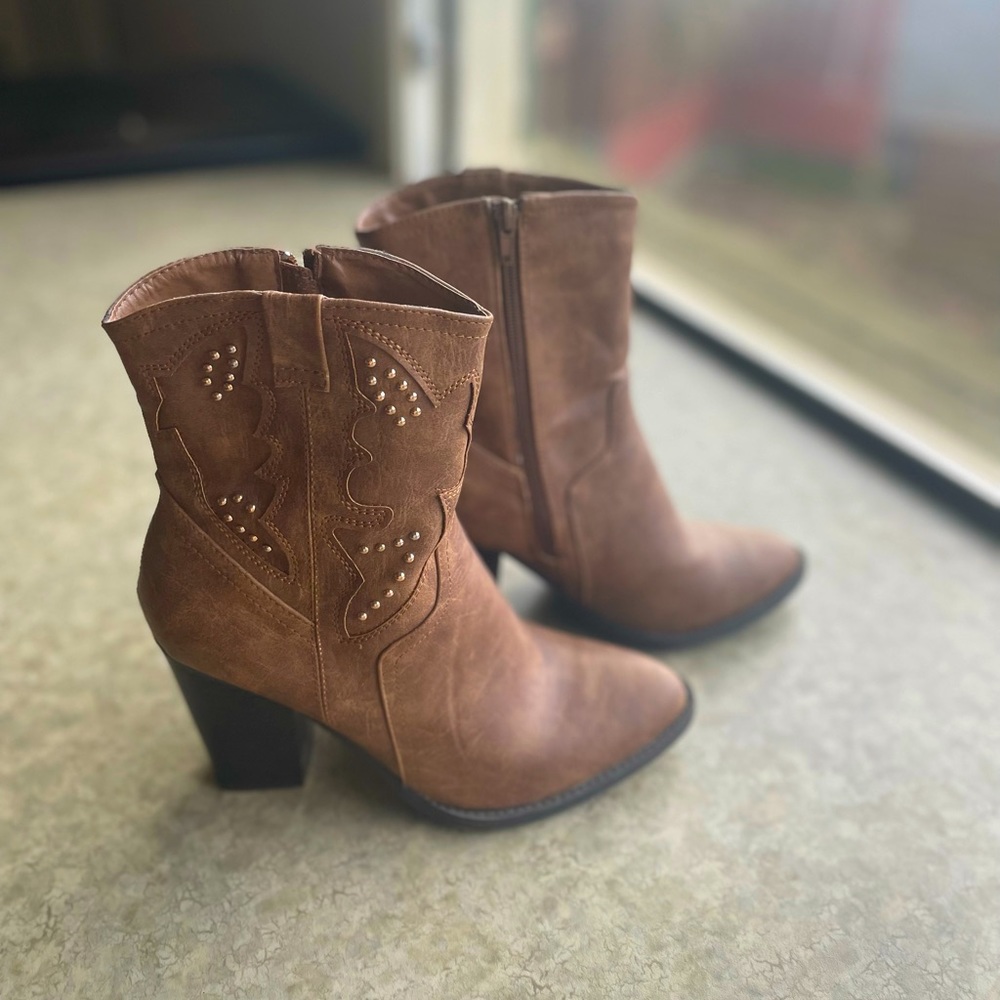 Embellished western booties